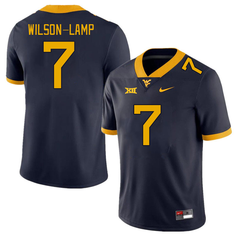 Men #7 Andrew Wilson-Lamp West Virginia Mountaineers College Football Jerseys Stitched Sale-Navy